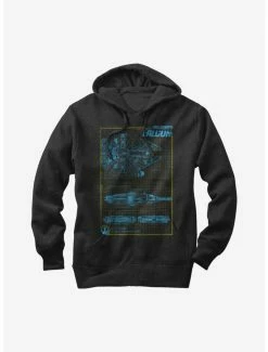 Promo 👍 Star Wars Millennium Falcon Blueprint Hoodie 🥰