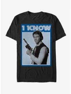 Discount 🔔 Star Wars Han Solo Quote I Know T-Shirt 🧨 -Star Wars Clothing Sales 11462634 hi 1