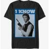 Discount 🔔 Star Wars Han Solo Quote I Know T-Shirt 🧨 -Star Wars Clothing Sales 11462634 hi