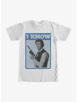 Discount 🔔 Star Wars Han Solo Quote I Know T-Shirt 🧨 -Star Wars Clothing Sales 11465705 hi