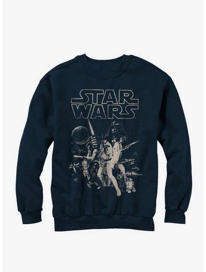 Hot Sale โญ Star Wars Classic Poster Navy Blue Sweatshirt ๐ 3 Hot Sale โญ Star Wars Classic Poster Navy Blue Sweatshirt ๐