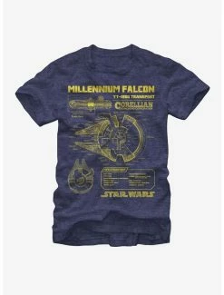 Best Sale ⭐ Star Wars Falcon Schematic T-Shirt 🤩 -Star Wars Clothing Sales 11483785 hi 1