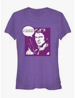 Hot Sale 🧨 Star Wars Pop Art Han Solo I Know 👧 Girls T-Shirt ⌛