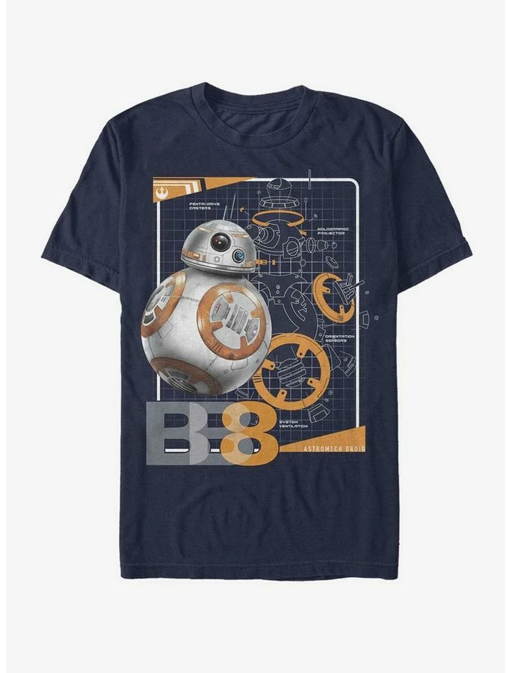Buy 👍 Star Wars BB-8 Schematics T-Shirt 🎉 4 Buy 👍 Star Wars BB-8 Schematics T-Shirt 🎉 - Image 2
