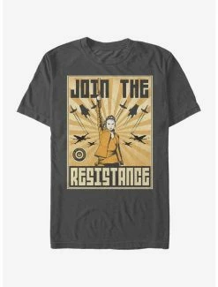 Best Pirce 🌟 Star Wars Rey Resistance Propaganda Frame T-Shirt ⭐ -Star Wars Clothing Sales 11495578 hi