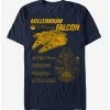 New 💯 Star Wars The Force Awakens Millennium Falcon Blueprints T-Shirt 👍 -Star Wars Clothing Sales 11499876 hi