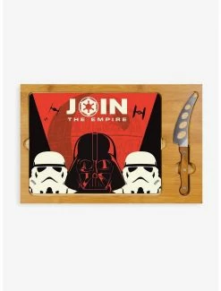 New 😍 Star Wars Empire Icon Glass Top Serving Tray & Knife Set ✔️