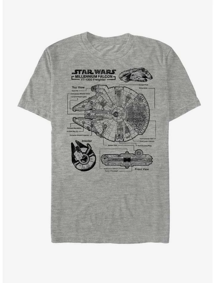 Brand new π Star Wars Falcon Schematic T-Shirt π 4 Brand new π Star Wars Falcon Schematic T-Shirt π - Image 2
