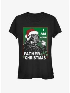 Deals ✨ Star Wars Santa Vader Father 🎄 Christmas 👧 Girls T-Shirt 🤩 -Star Wars Clothing Sales 12364229 hi 1