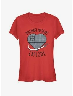 Best Pirce 🥰 Star Wars Heart Explode Death Star 👧 Girls T-Shirt 🎉 -Star Wars Clothing Sales 12371965 hi