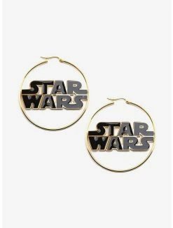 Top 10 ⌛ Star Wars Logo Gold IP Hoop Earrings 🌟