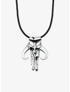 Wholesale 😀 Star Wars Mandalorian Symbol Pendant in Leather Cord Necklace ✨