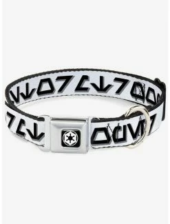Flash Sale 😀 Star Wars Aurebesh Stormtrooper White Gray Black Seatbelt Buckle 🦮 Dog Collar 🔔