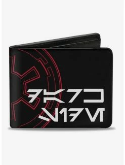 Outlet 🤩 Star Wars Aurebesh Dark Side Galactic Empire Insignia Bi-Fold Wallet ⭐