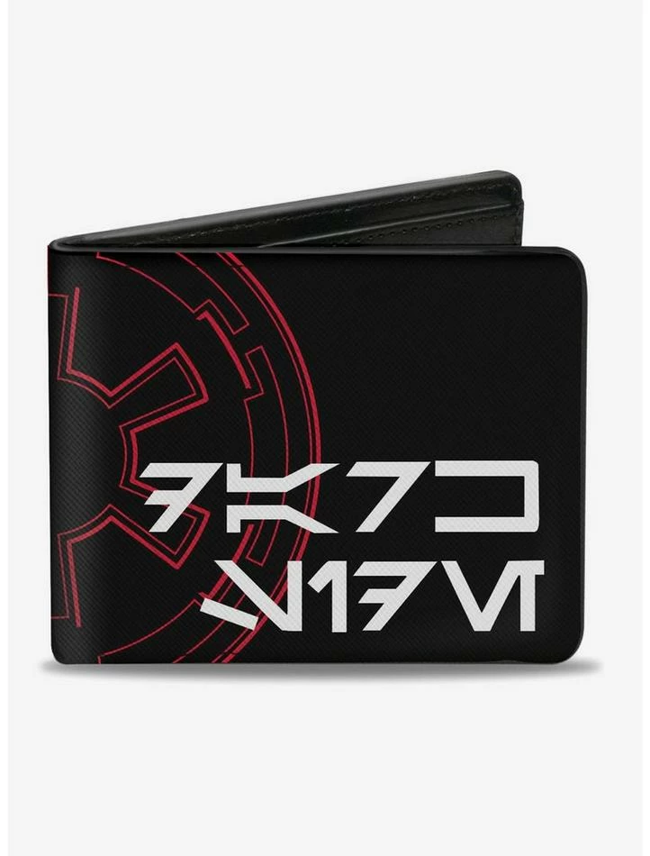 Outlet 🤩 Star Wars Aurebesh Dark Side Galactic Empire Insignia Bi-Fold Wallet ⭐ 3 Outlet 🤩 Star Wars Aurebesh Dark Side Galactic Empire Insignia Bi-Fold Wallet ⭐