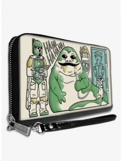 Brand new ✔️ Star Wars Boba Fett Jabba The Hutt Han Solo Carbonite Scene 👩 Women's Zip Around Wallet 🎁