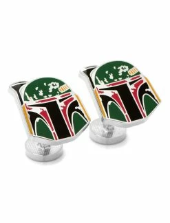 Promo 😀 Star Wars Boba Fett Distressed Helmet Cufflinks 🎁