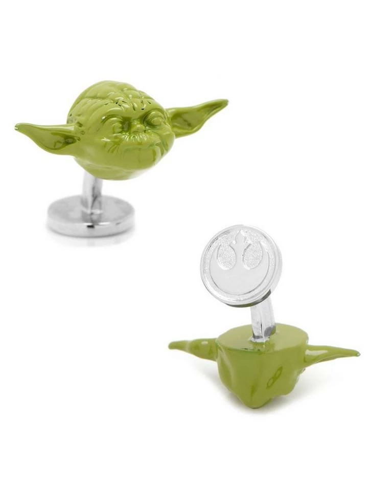 Cheapest 🎁 3D Green Star Wars Yoda Head Cufflinks 😉 4 Cheapest 🎁 3D Green Star Wars Yoda Head Cufflinks 😉 - Image 2