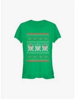 Outlet 🛒 Star Wars Droid 🎄 Christmas Pattern 👧 Girls T-Shirt 😍 -Star Wars Clothing Sales 13001224 hi 1