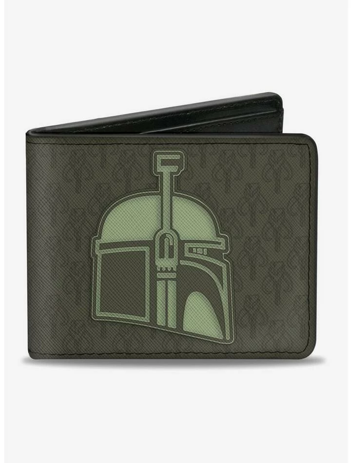 Outlet โ Star Wars Boba Fett Helmet Mandalorian Crest Kyrbes Skull Bi-fold Wallet ๐ฏ 3 Outlet โ Star Wars Boba Fett Helmet Mandalorian Crest Kyrbes Skull Bi-fold Wallet ๐ฏ
