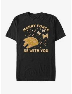 Top 10 ⌛ Star Wars Gingerbread Falcon Merry Force Be With You T-Shirt 😀 -Star Wars Clothing Sales 13120658 hi 1