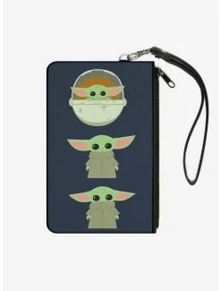 Discount โค๏ธ Star Wars The Mandalorian The Child Poses Wallet Canvas Zip Clutch ๐ฏ