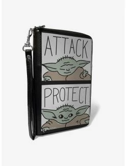 Brand new 🛒 Star Wars The Mandalorian The Child Attack Protect Zip Around Wallet ✔️