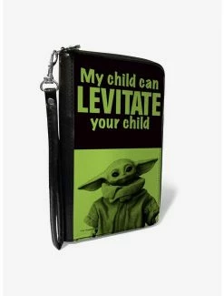 Buy 🔔 Star Wars The Mandalorian My Child Can Levitate Zip Around Wallet ❤️
