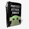 Flash Sale ⌛ Star Wars The Mandalorian The Child Protect Attack Snack Zip-Around Wallet 🔥