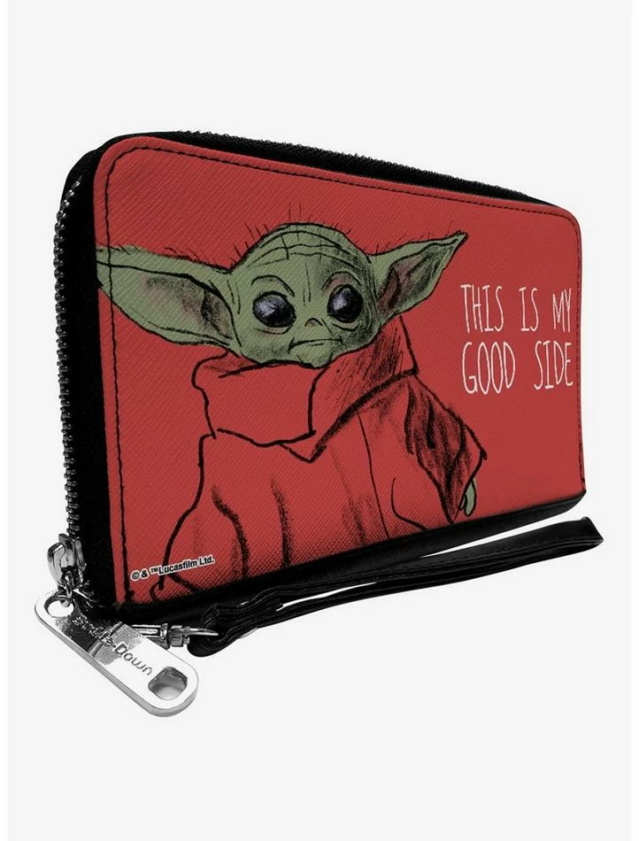 Brand new 😀 Star Wars The Mandalorian This is My Good Side Quote Red Zip Around Wallet ⌛ 3 Brand new 😀 Star Wars The Mandalorian This is My Good Side Quote Red Zip Around Wallet ⌛