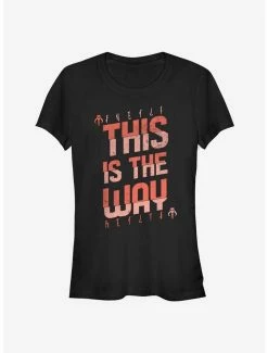 Promo ⌛ Star Wars The Mandalorian This Is The Way Mando'a Bold Text 👧 Girls T-Shirt ❤️ -Star Wars Clothing Sales 13316220 hi 1