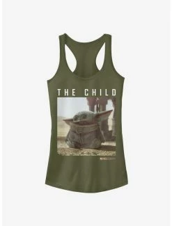 Cheap 💯 Star Wars The Mandalorian The Child Text Photoreal 👧 Girls Tank 🔔