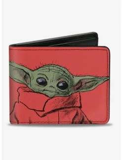 Budget ⌛ Star Wars The Mandalorian The Child This Is My Good Side Red Bifold Wallet 🔥