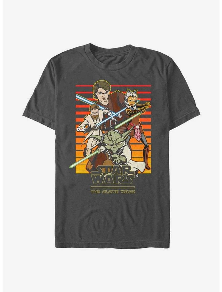New 💯 Star Wars The Clone Wars Sun Setting T-Shirt 👍 3 New 💯 Star Wars The Clone Wars Sun Setting T-Shirt 👍