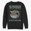 Best Sale 😉 Star Wars The Mandalorian The Child Naps Crew Sweatshirt 💯 -Star Wars Clothing Sales 13472828 hi