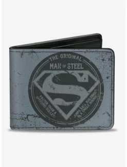 Cheap 🎁 DC Comics Superman The Original Man of Steel Badge Quote Bi-fold Wallet 😀