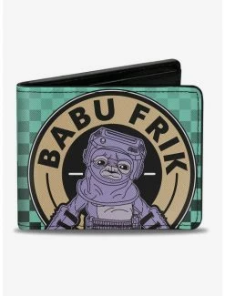 Best Sale 👍 Star Wars: The Rise Of Skywalker Babu Frik Droidsmith Aurebesh And Checkers Bi-fold Wallet ⭐