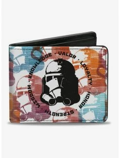 Flash Sale 🥰 Star Wars The Clone Wars Clone Trooper Helmet Weathered Bifold Wallet 🔔