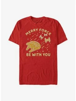 Top 10 ⌛ Star Wars Gingerbread Falcon Merry Force Be With You T-Shirt 😀 -Star Wars Clothing Sales 14628021 hi
