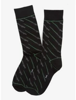 Cheap 🔔 Star Wars Green Lightsaber Black 🧦 Socks 🎁
