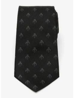 Best Pirce 🌟 Star Wars Mandalorian Black Silk Tie 😍