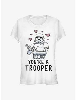 Cheapest 🛒 Star Wars Trooper Love 👧 Girls T-Shirt 🎉 -Star Wars Clothing Sales 15132536 hi