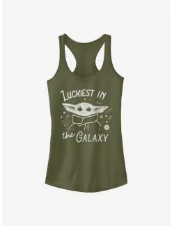 Buy 💯 Star Wars The Mandalorian Luckiest In The Galaxy The Child 👧 Girls Tank Top 🤩