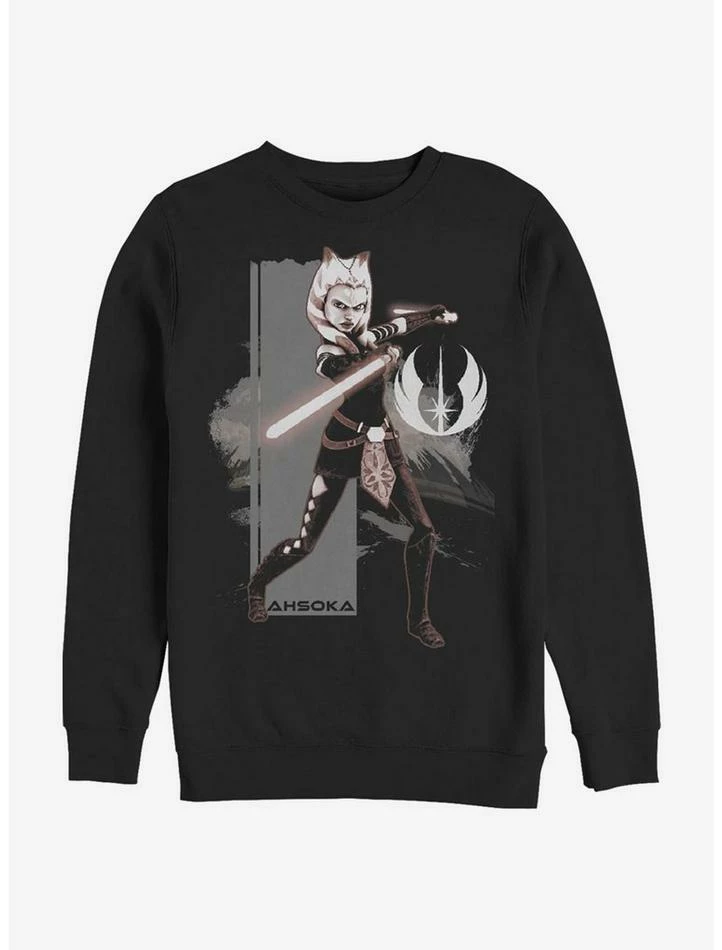 Outlet 😍 Star Wars Ahsoka Grey Jedi Crew Sweatshirt 👍 3 Outlet 😍 Star Wars Ahsoka Grey Jedi Crew Sweatshirt 👍