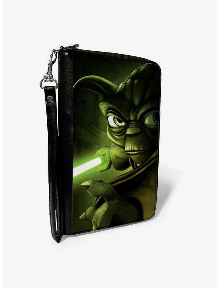 Outlet ๐ Star Wars The Clone Wars Yoda Lightsaber Pose Greens Zip Around Wallet โจ 3 Outlet ๐ Star Wars The Clone Wars Yoda Lightsaber Pose Greens Zip Around Wallet โจ