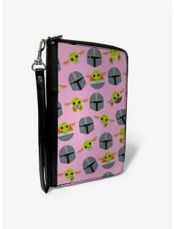 Cheapest ❤️ Star Wars The Mandalorian The Child Toss Print Pink Zip Around Wallet 🔔