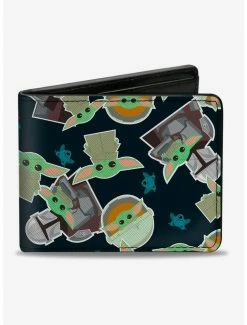 Flash Sale 😉 Star Wars The Mandalorian The Child Toss Print Bifold Wallet ✔️