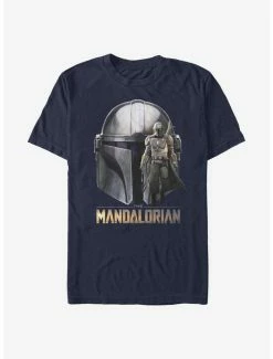 Wholesale ✔️ Extra Soft Star Wars The Mandalorian Mando Head T-Shirt 😉 -Star Wars Clothing Sales 15319539 hi