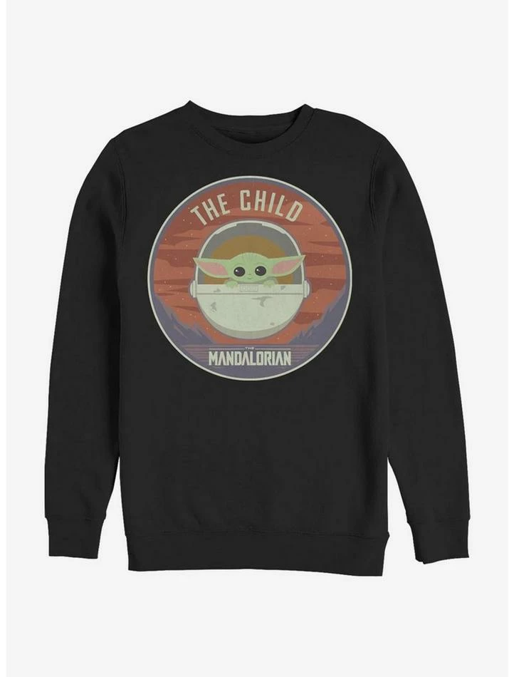Budget 😀 Star Wars The Mandalorian The Child Bassinet Badge Crew Sweatshirt 🎉 3 Budget 😀 Star Wars The Mandalorian The Child Bassinet Badge Crew Sweatshirt 🎉