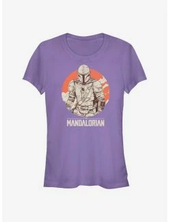 Promo 👍 Star Wars The Mandalorian Orange Rider 👧 Girls T-Shirt 🛒